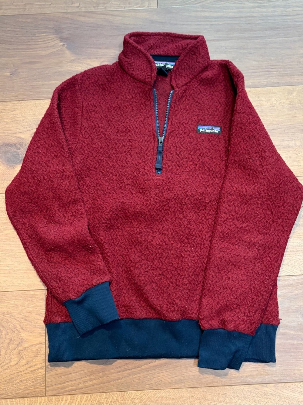Patagonia Burgundy Quarter-Zip Pullover Sweater